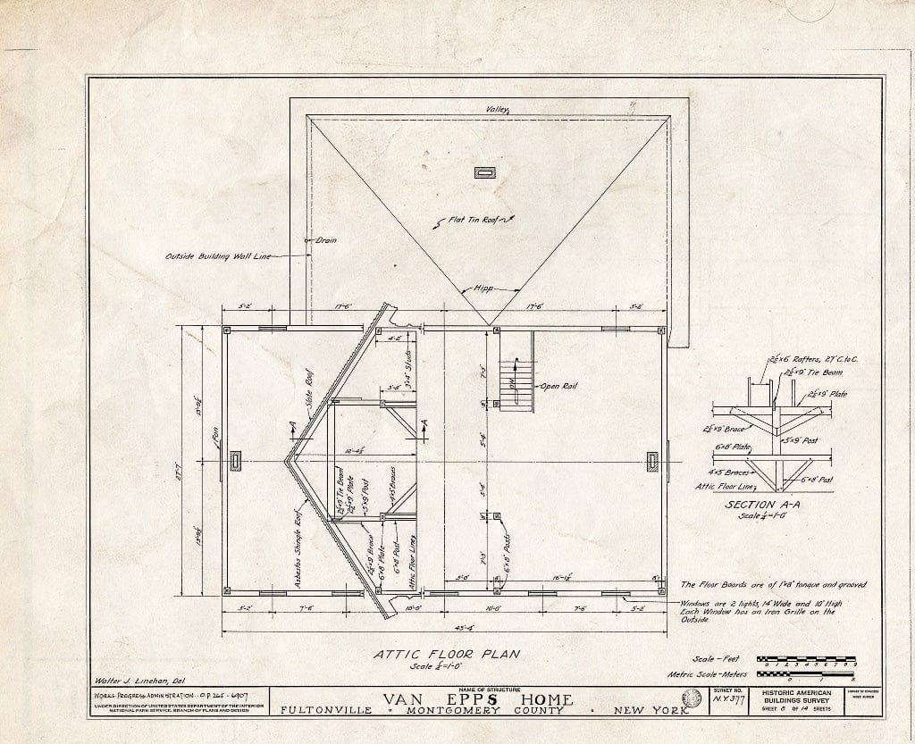 Blueprint HABS NY,29-FULT,1- (Sheet 8 of 14) - Van EPPS House, Franklin Street, Fultonville, Montgomery County, NY