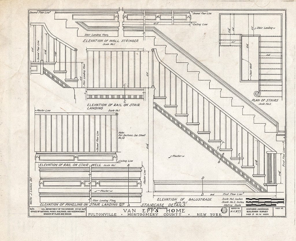 Blueprint HABS NY,29-FULT,1- (Sheet 9 of 14) - Van EPPS House, Franklin Street, Fultonville, Montgomery County, NY