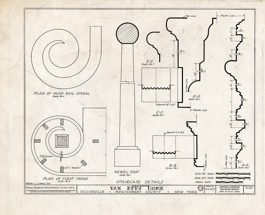 Blueprint HABS NY,29-FULT,1- (Sheet 10 of 14) - Van EPPS House, Franklin Street, Fultonville, Montgomery County, NY
