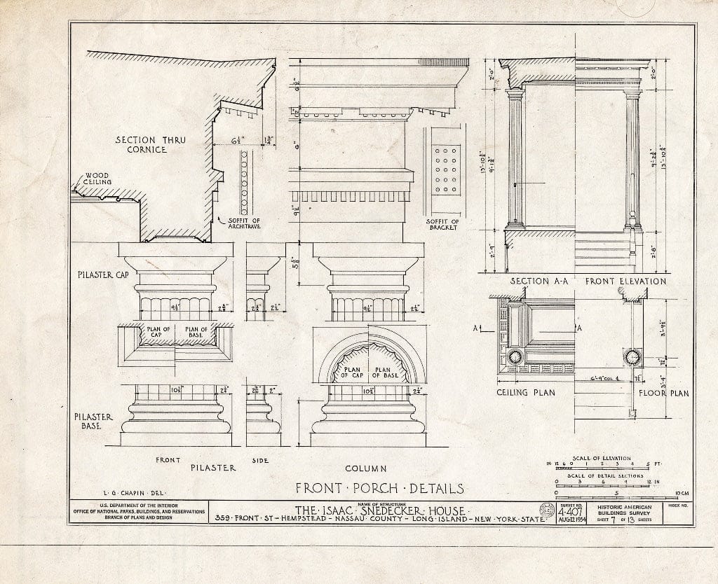 Blueprint HABS NY,30-Hemp,4- (Sheet 7 of 13) - Isaac Snedecker House, 359 Front Street, Hempstead, Nassau County, NY