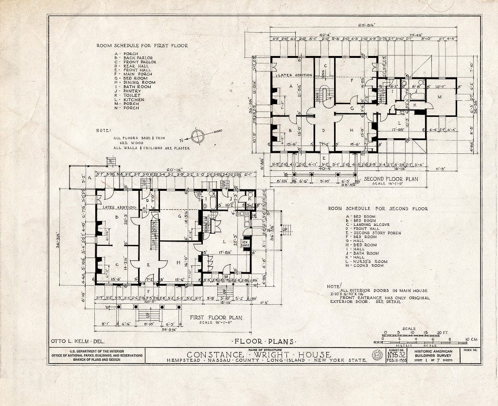 Blueprint HABS NY,30-Hemp,6- (Sheet 1 of 7) - Constance Wright House, 90 Greenwich Street, Hempstead, Nassau County, NY