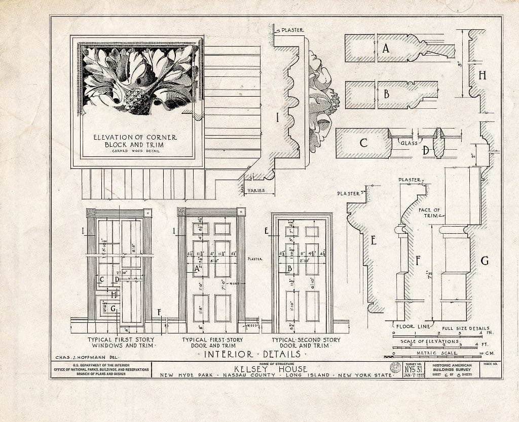 Blueprint HABS NY,30-NEHYP,1- (Sheet 6 of 8) - Kelsey House, Lakeville Road, New Hyde Park, Nassau County, NY