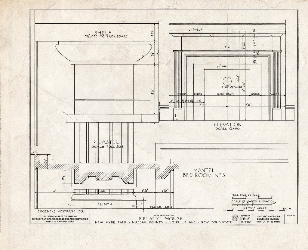 Blueprint HABS NY,30-NEHYP,1- (Sheet 8 of 8) - Kelsey House, Lakeville Road, New Hyde Park, Nassau County, NY