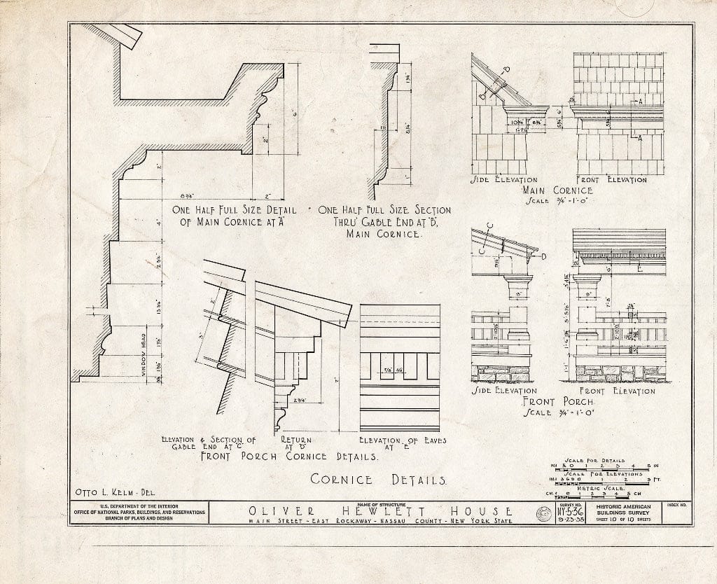 Blueprint HABS NY,30-Rocke,1- (Sheet 10 of 10) - Oliver Hewlett House, 86 Main Street, East Rockaway, Nassau County, NY