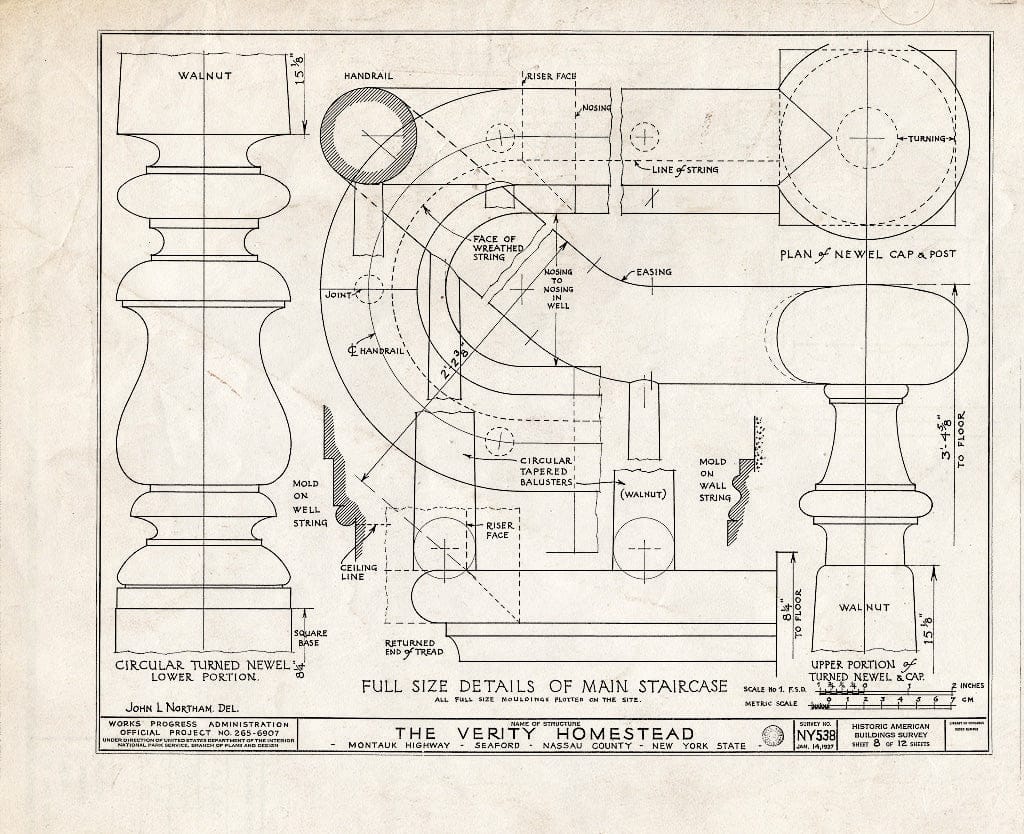 Blueprint HABS NY,30-SEAF,1- (Sheet 8 of 12) - Stephen Verity Homestead, Montauk Highway & Washington Avenue, Seaford, Nassau County, NY