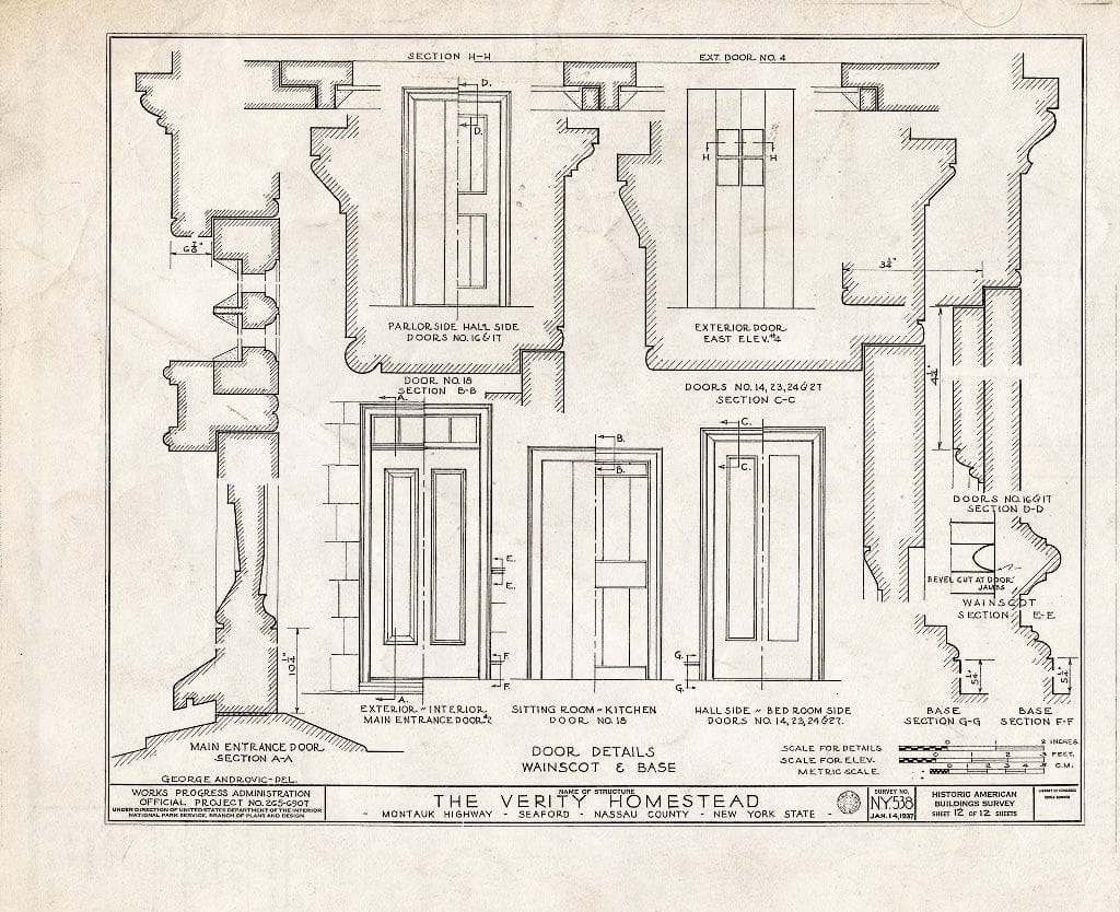 Blueprint HABS NY,30-SEAF,1- (Sheet 12 of 12) - Stephen Verity Homestead, Montauk Highway & Washington Avenue, Seaford, Nassau County, NY