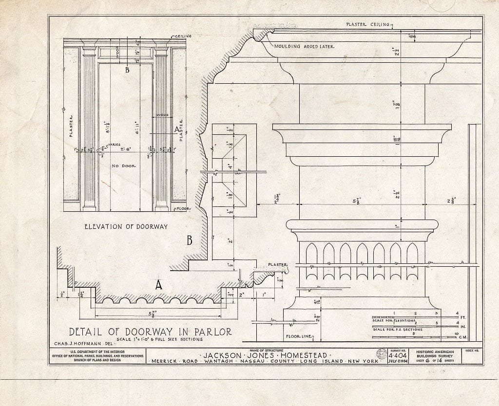 Blueprint HABS NY,30-Want,1- (Sheet 6 of 14) - Jackson Jones Homestead, Merrick Road, Wantagh, Nassau County, NY