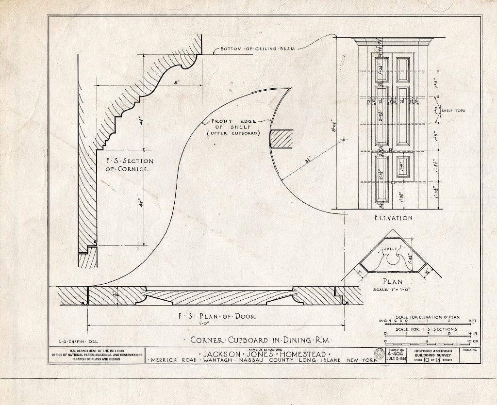 Blueprint HABS NY,30-Want,1- (Sheet 10 of 14) - Jackson Jones Homestead, Merrick Road, Wantagh, Nassau County, NY