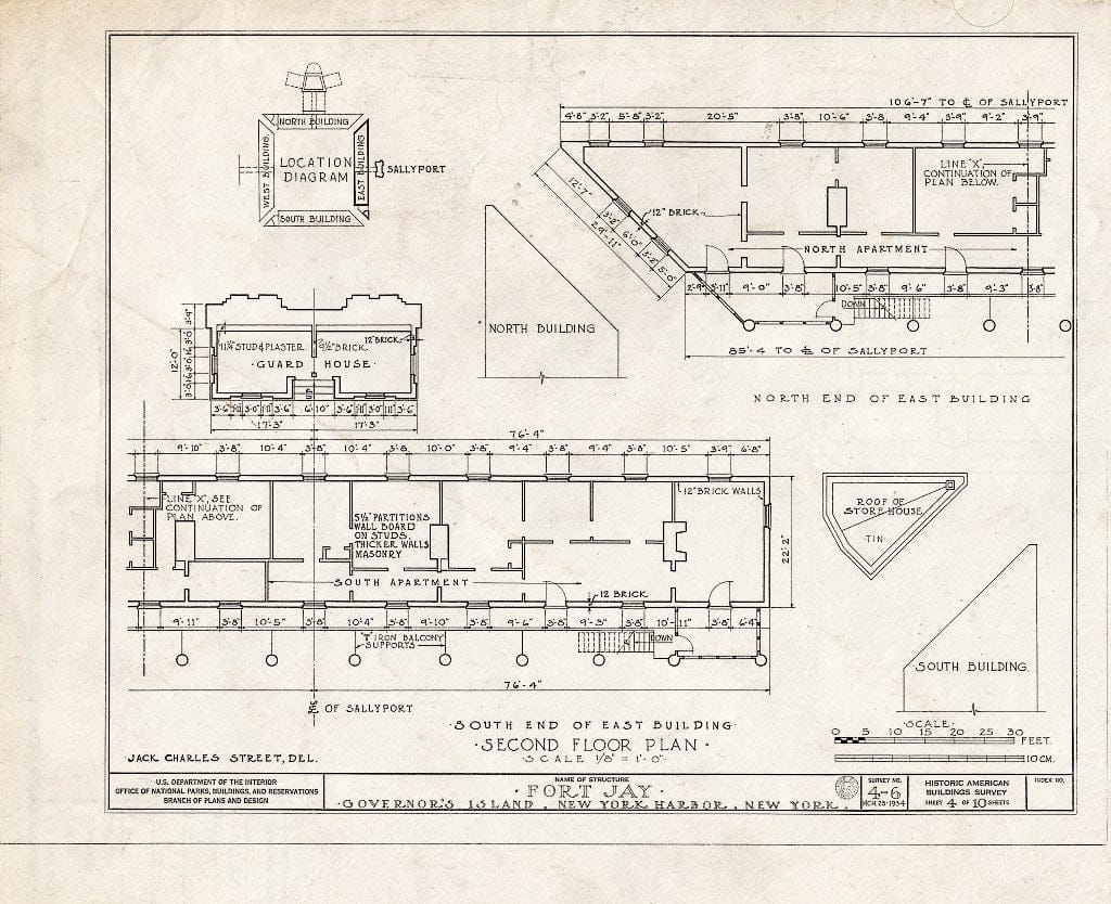Blueprint HABS NY,31-GOVI,1- (Sheet 4 of 10) - Governors Island, Fort Columbus, New York Harbor, New York County, NY