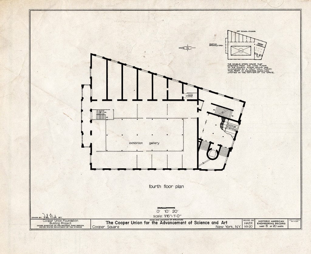 Blueprint HAER NY,31-NEYO,81- (Sheet 6 of 20) - Cooper Union for The Advancement of Science & Art, Third & Fourth Avenues, Astor Place, Seventh Street, New York County, NY