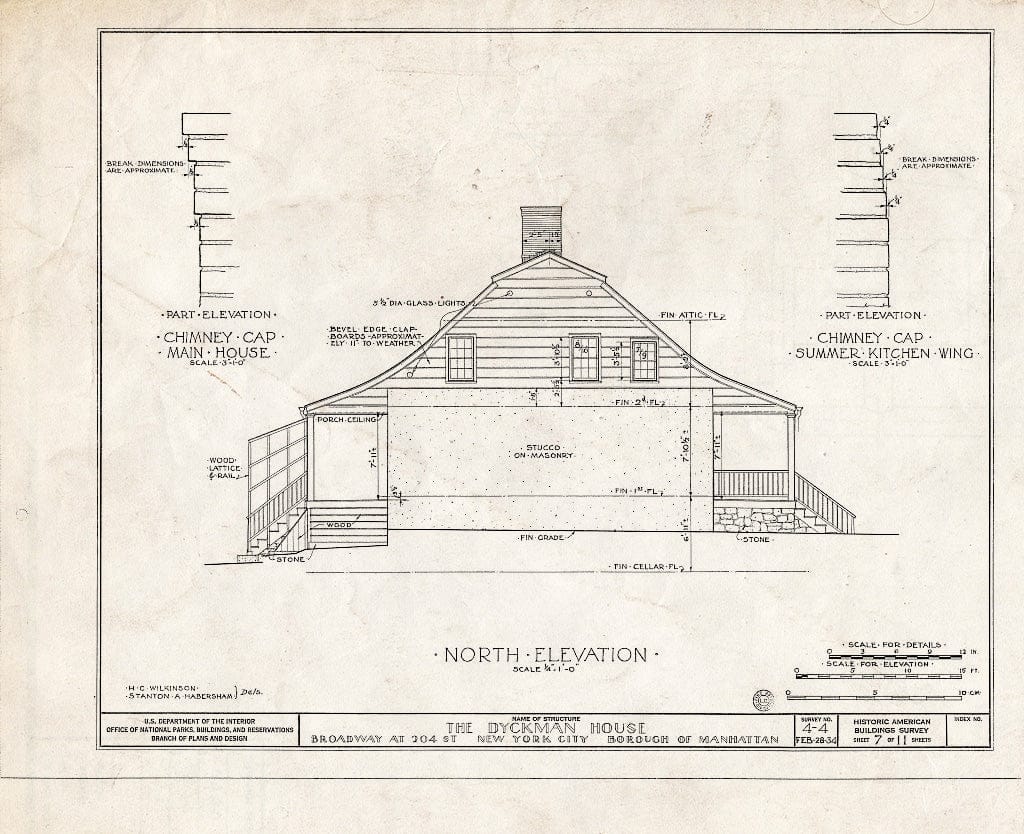 Blueprint HABS NY,31-NEYO,11- (Sheet 7 of 11) - Dyckman House, Broadway & 204th Street, New York County, NY