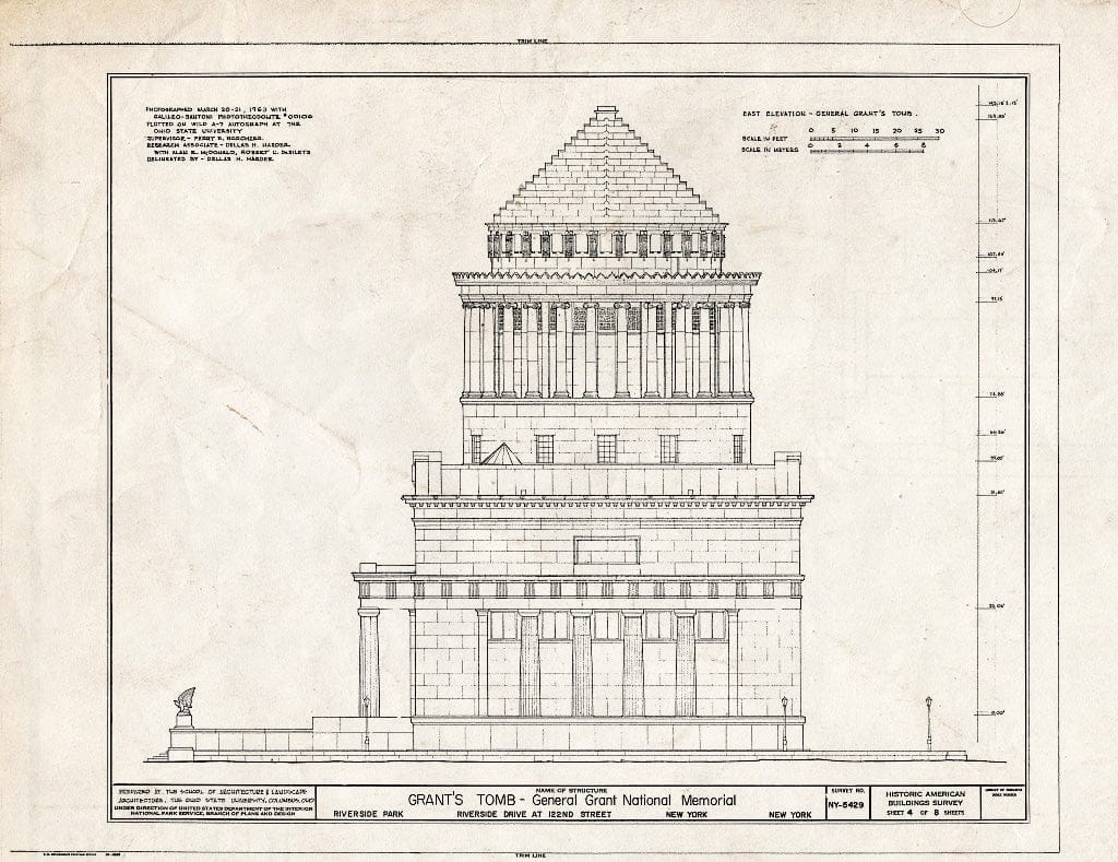 Blueprint HABS NY,31-NEYO,69- (Sheet 0 of 8) - Grant's Monument, Riverside Drive & West 122nd Street, New York County, NY