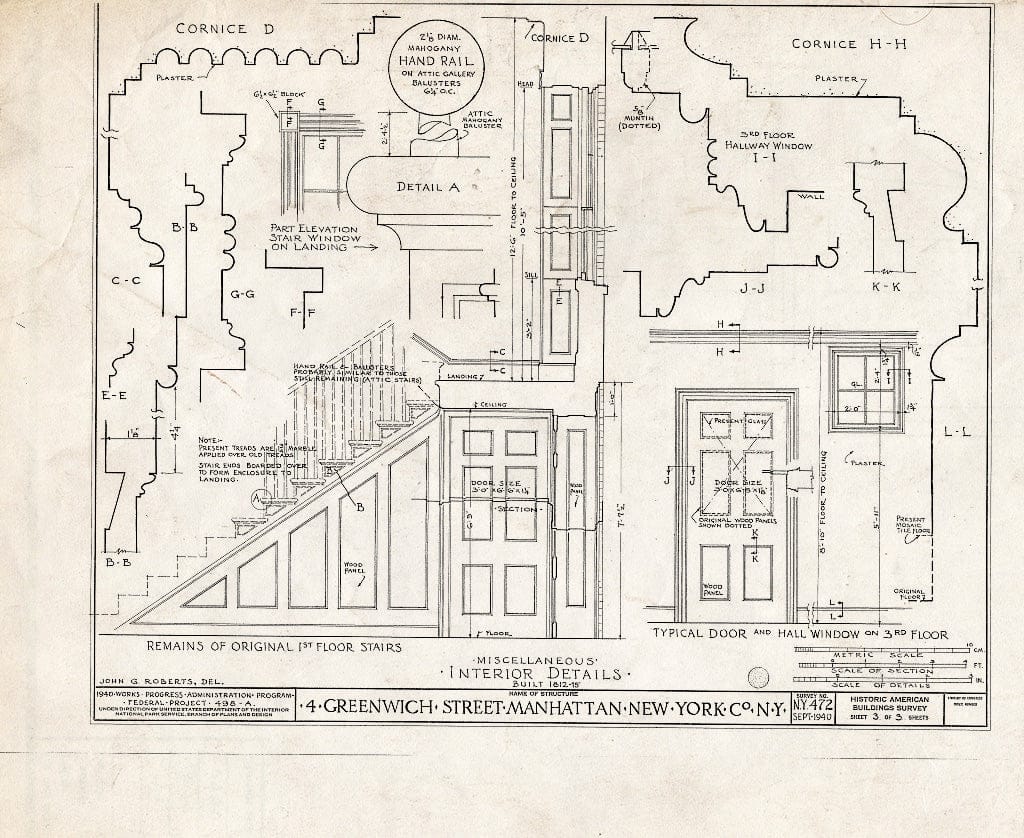 Blueprint HABS NY,31-NEYO,54A- (Sheet 3 of 3) - 4 Greenwich Street (House), New York County, NY