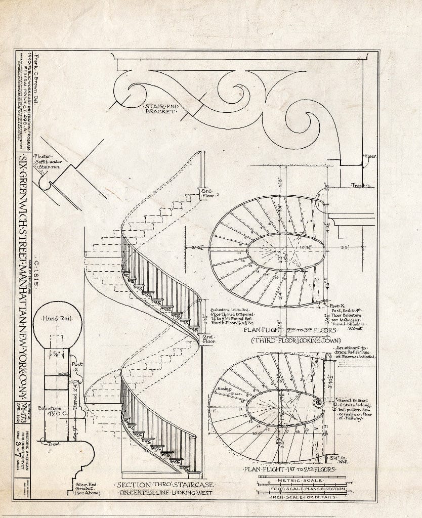 Blueprint HABS NY,31-NEYO,54B- (Sheet 3 of 7) - 6 Greenwich Street (House), New York County, NY