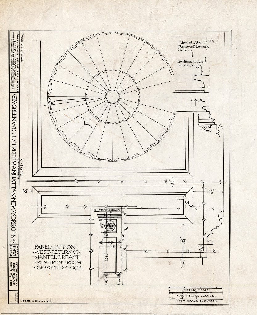 Blueprint HABS NY,31-NEYO,54B- (Sheet 5 of 7) - 6 Greenwich Street (House), New York County, NY