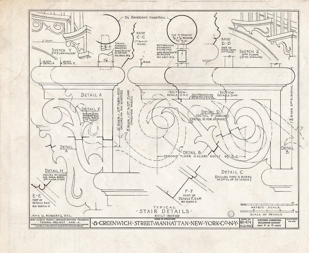 Blueprint HABS NY,31-NEYO,54C- (Sheet 4 of 8) - 8 Greenwich Street (House), New York County, NY