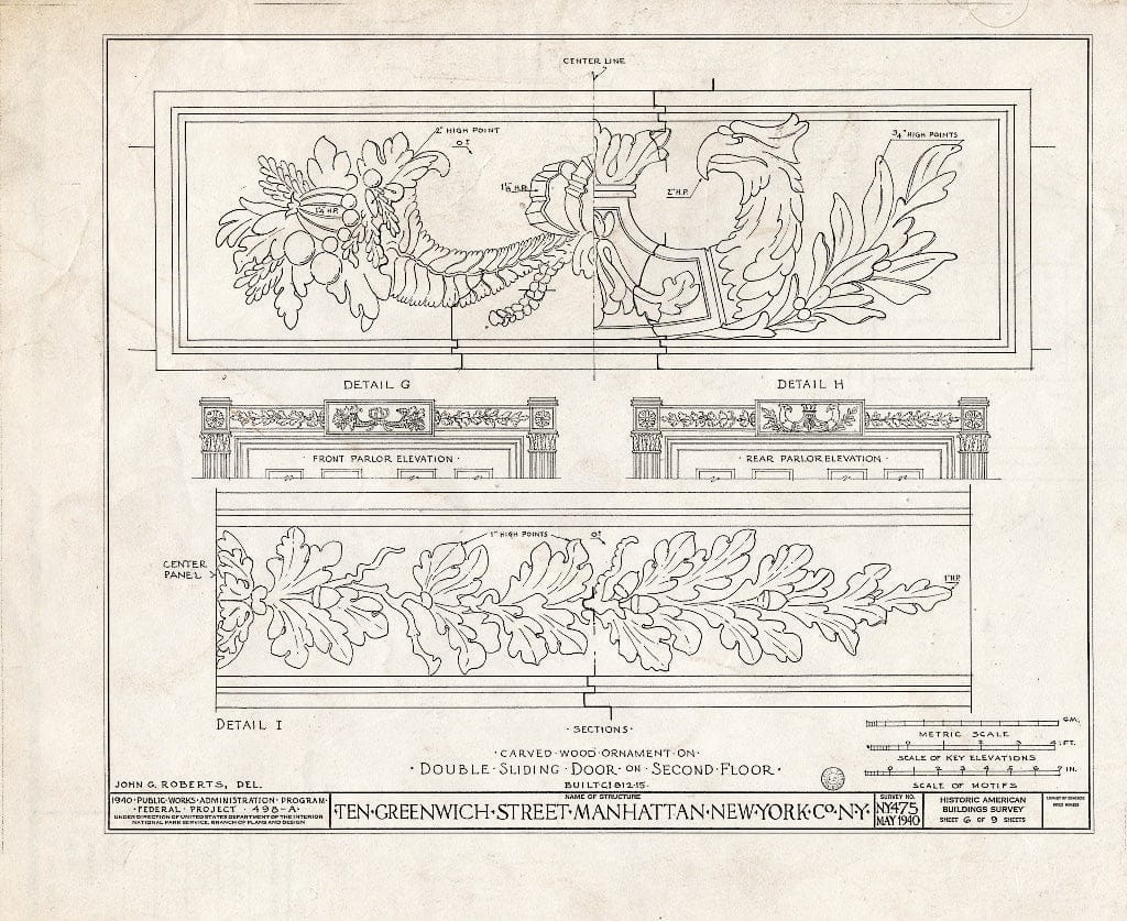 Blueprint HABS NY,31-NEYO,54D- (Sheet 6 of 9) - 10 Greenwich Street (House), New York County, NY