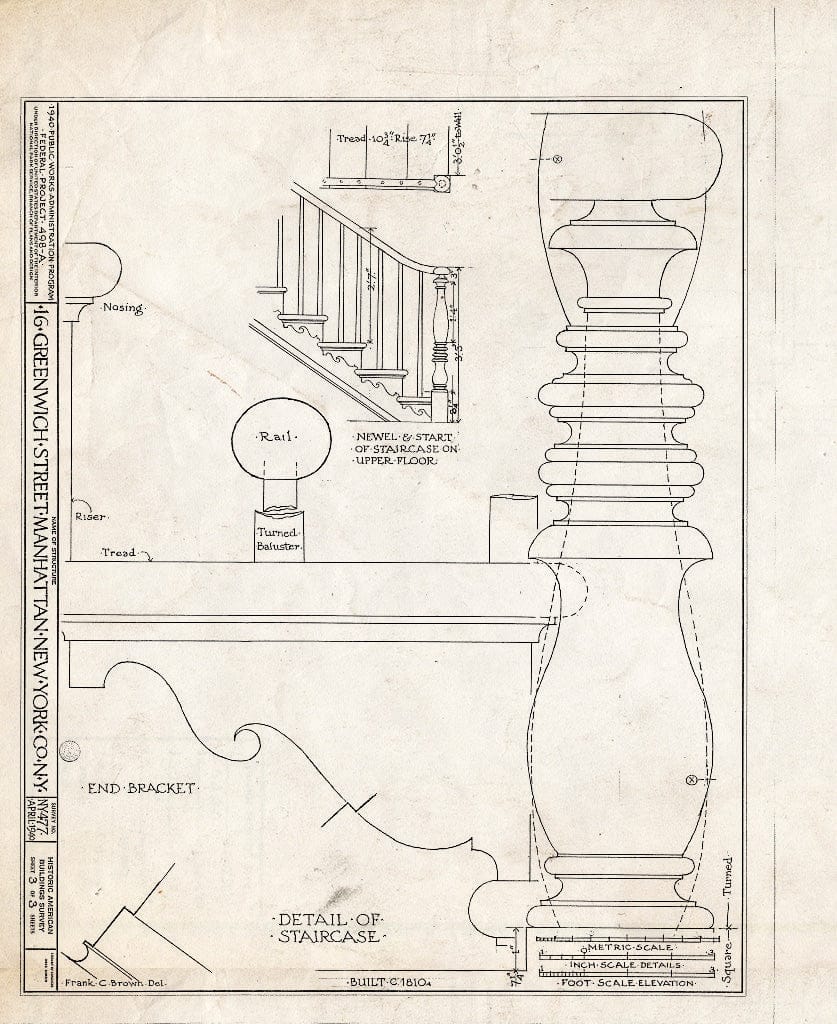 Blueprint HABS NY,31-NEYO,54F (Sheet 3 of 3) - 16 Greenwich Street (House), New York County, NY