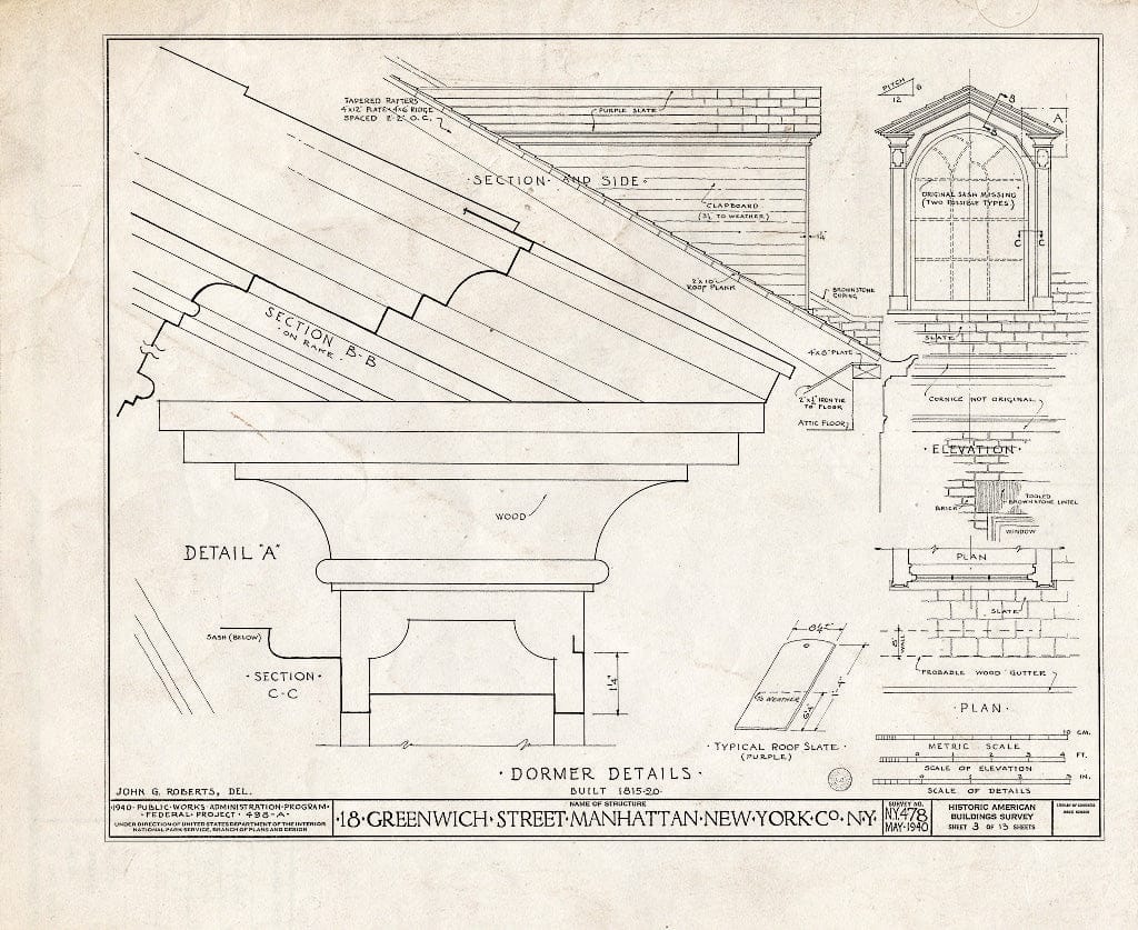 Blueprint HABS NY,31-NEYO,54G- (Sheet 3 of 13) - 18 Greenwich Street (House), New York County, NY