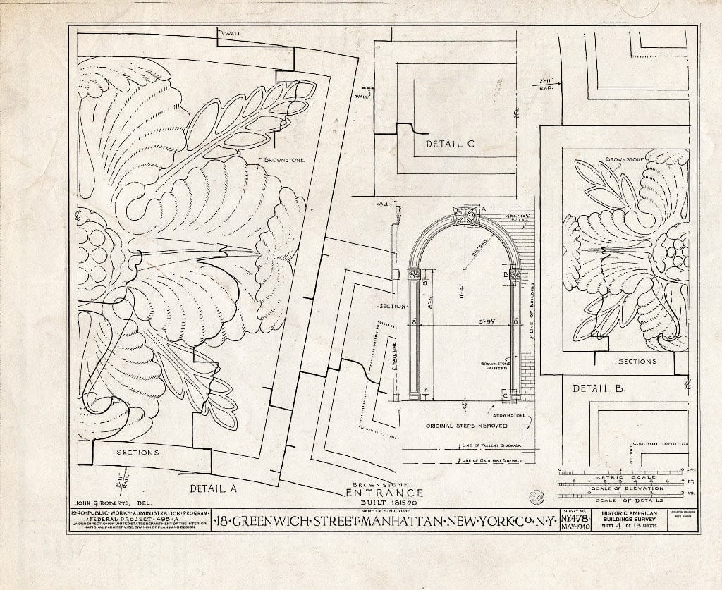 Blueprint HABS NY,31-NEYO,54G- (Sheet 4 of 13) - 18 Greenwich Street (House), New York County, NY
