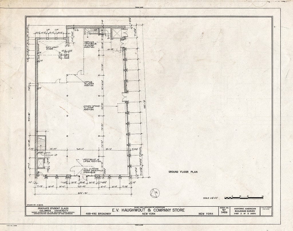 Blueprint HABS NY,31-NEYO,70- (Sheet 2 of 5) - E. V. Haughwout & Company Building, 488-492 Broadway, New York County, NY