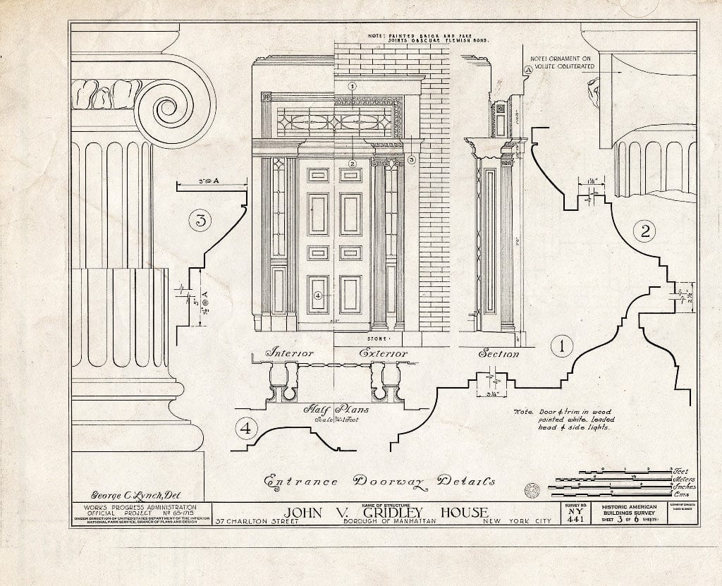 Blueprint HABS NY,31-NEYO,31- (Sheet 3 of 6) - John V. Gridley House, 37 Charlton Street, New York County, NY