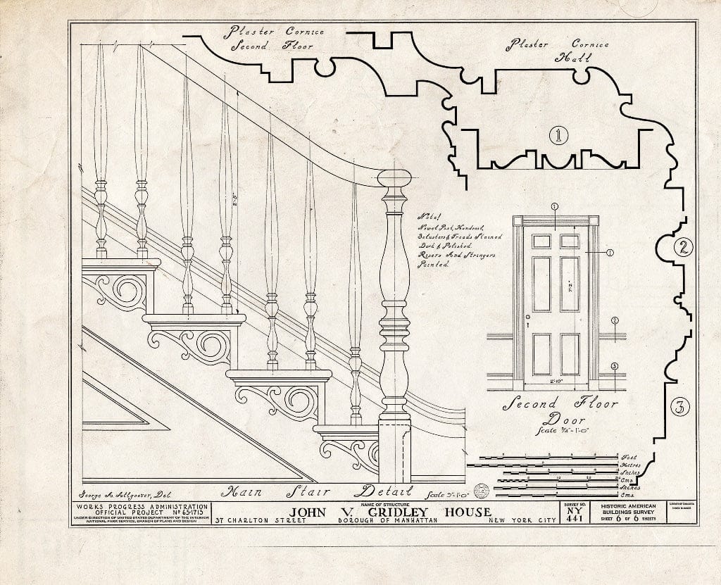 Blueprint HABS NY,31-NEYO,31- (Sheet 6 of 6) - John V. Gridley House, 37 Charlton Street, New York County, NY