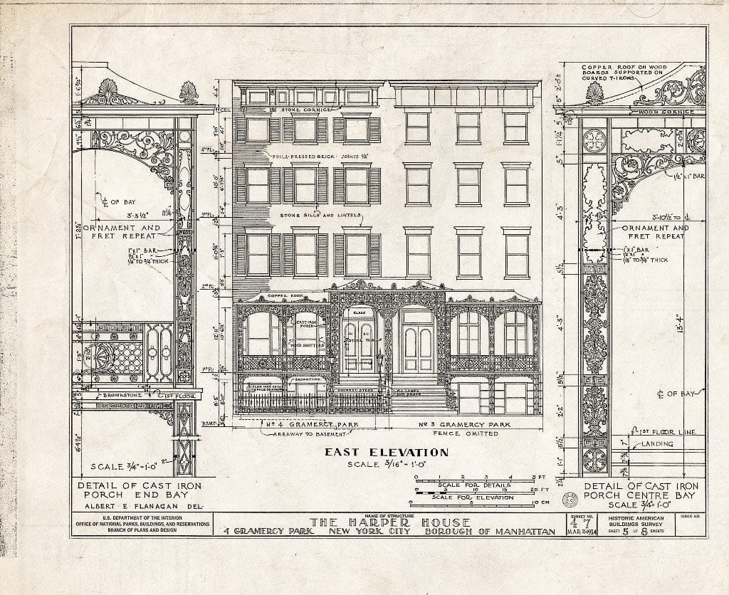 Blueprint HABS NY,31-NEYO,12- (Sheet 5 of 8) - James Harper House, 4 Gramercy Park, New York County, NY