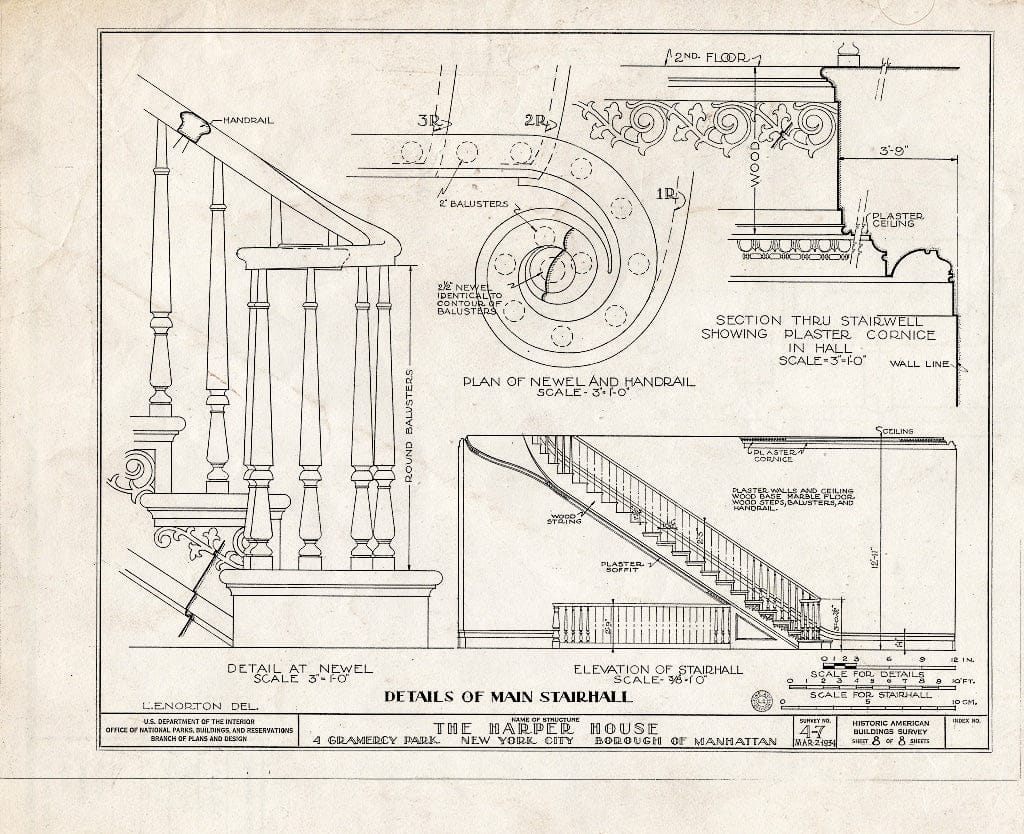 Blueprint HABS NY,31-NEYO,12- (Sheet 8 of 8) - James Harper House, 4 Gramercy Park, New York County, NY