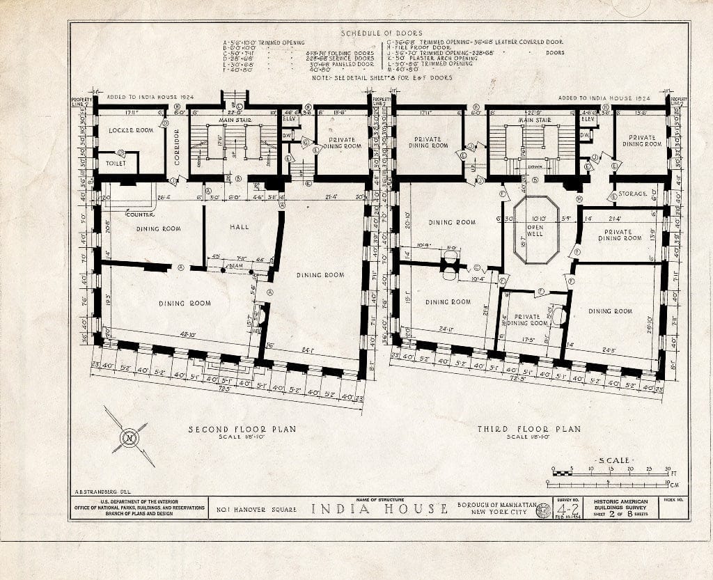Blueprint HABS NY,31-NEYO,9- (Sheet 2 of 8) - India House, 1 Hanover Square, New York County, NY