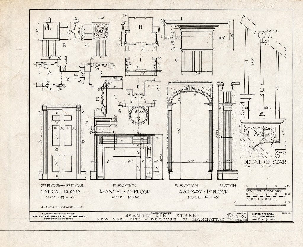 Blueprint HABS NY,31-NEYO,21- (Sheet 8 of 8) - 48 & 50 King Street (Houses), New York County, NY