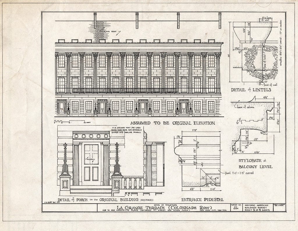 Blueprint HABS NY,31-NEYO,83- (Sheet 3 of 5) - La Grange Terrace, 428-434 Lafayette Place, New York County, NY