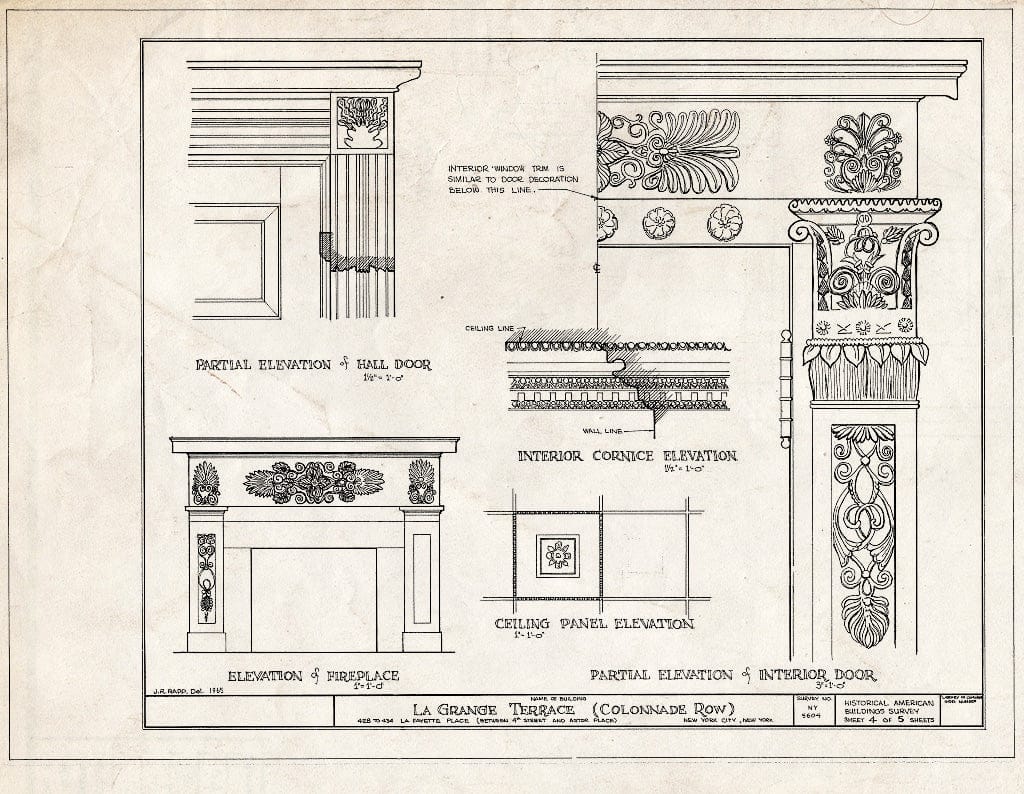 Blueprint HABS NY,31-NEYO,83- (Sheet 4 of 5) - La Grange Terrace, 428-434 Lafayette Place, New York County, NY