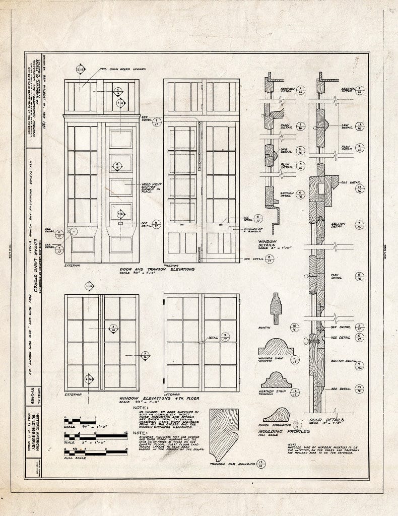 Blueprint HABS NY,31-NEYO,76- (Sheet 16 of 17) - Edgar Laing Stores, Washington & Murray Streets, New York County, NY