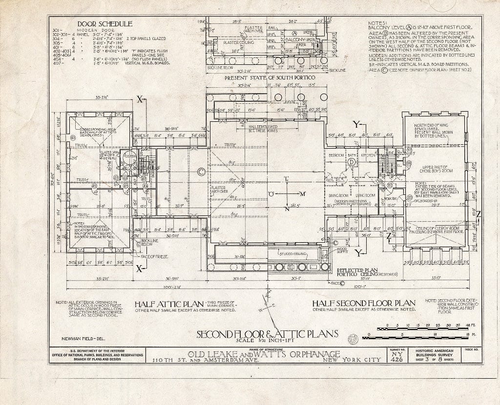 Blueprint HABS NY,31-NEYO,22- (Sheet 3 of 8) - Old Leake & Watts Orphanage, Amsterdam Avenue & 110th Street, New York County, NY