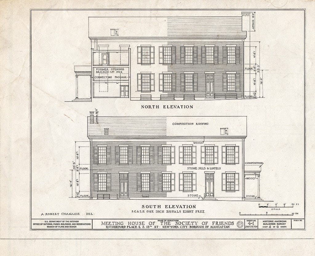 Blueprint HABS NY,31-NEYO,8- (Sheet 4 of 6) - Society of Friends Meetinghouse, 15 Rutherford Place, New York County, NY