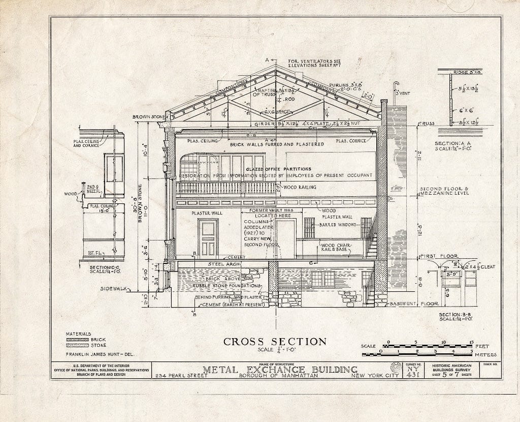Blueprint HABS NY,31-NEYO,24- (Sheet 5 of 7) - Metal Exchange Building, 234 Pearl Street, New York County, NY