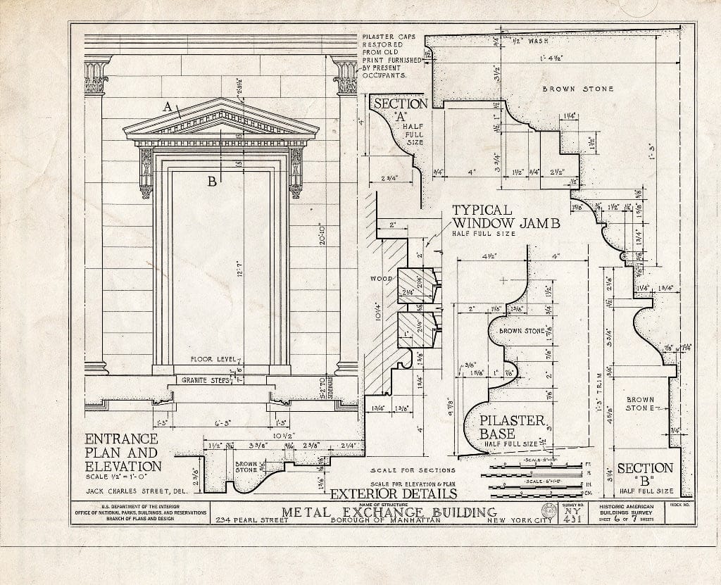 Blueprint HABS NY,31-NEYO,24- (Sheet 6 of 7) - Metal Exchange Building, 234 Pearl Street, New York County, NY