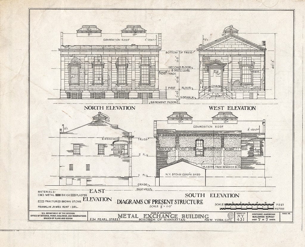 Blueprint HABS NY,31-NEYO,24- (Sheet 7 of 7) - Metal Exchange Building, 234 Pearl Street, New York County, NY
