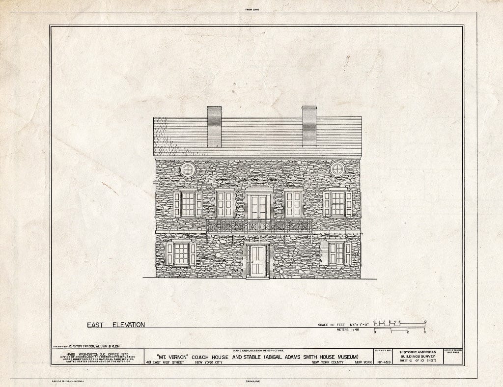 Blueprint HABS NY,31-NEYO,45- (Sheet 6 of 10) - Mount Vernon Coach House & Stable, 421 East Sixty-First Street, New York County, NY