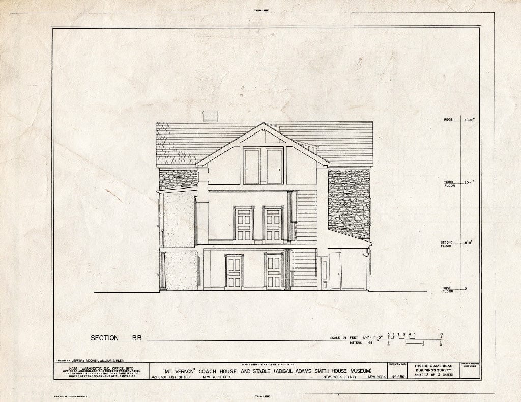 Blueprint HABS NY,31-NEYO,45- (Sheet 10 of 10) - Mount Vernon Coach House & Stable, 421 East Sixty-First Street, New York County, NY