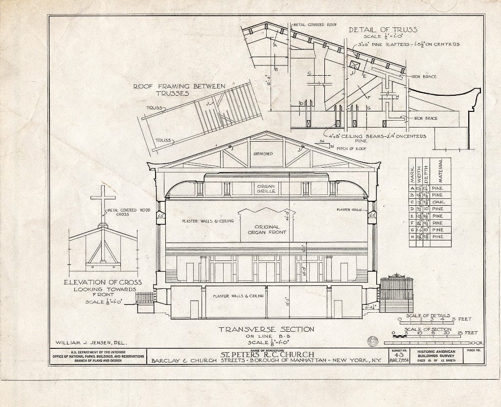 Blueprint HABS NY,31-NEYO,10- (Sheet 8 of 12) - St. Peter's Roman Catholic Church, 31 Barclay Street, New York County, NY