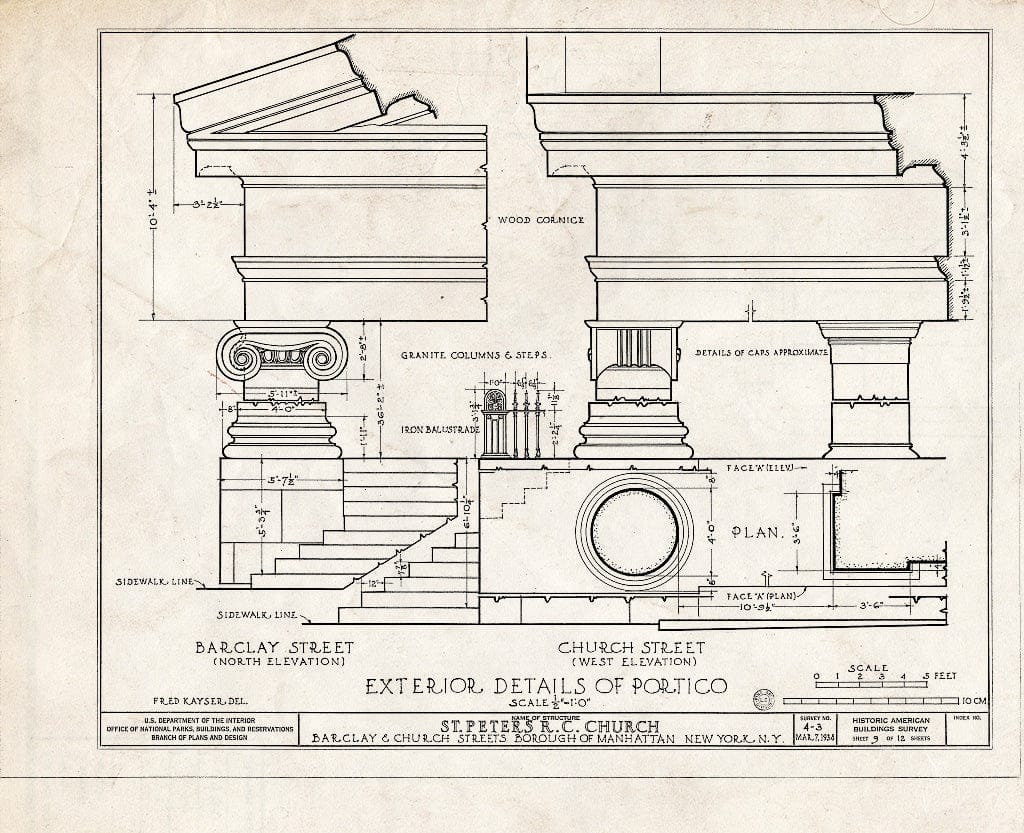 Blueprint HABS NY,31-NEYO,10- (Sheet 9 of 12) - St. Peter's Roman Catholic Church, 31 Barclay Street, New York County, NY