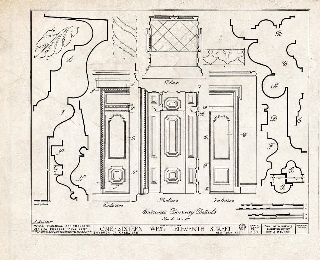 Blueprint HABS NY,31-NEYO,41- (Sheet 4 of 10) - 116 West Eleventh Street (Building), New York County, NY