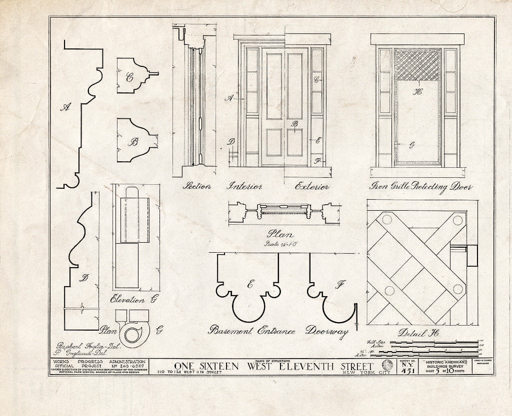 Blueprint HABS NY,31-NEYO,41- (Sheet 5 of 10) - 116 West Eleventh Street (Building), New York County, NY