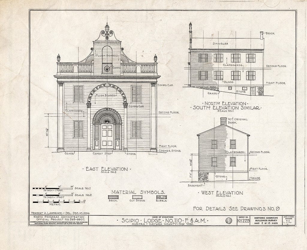 Blueprint HABS NY,6-Auro,4- (Sheet 2 of 13) - Scipio Lodge Number 110 (F. & A. M.), Main Street, Aurora, Cayuga County, NY