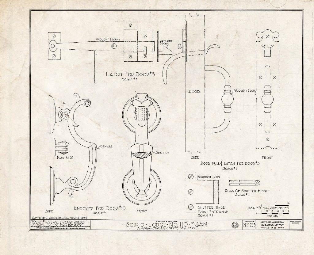 Blueprint HABS NY,6-Auro,4- (Sheet 13 of 13) - Scipio Lodge Number 110 (F. & A. M.), Main Street, Aurora, Cayuga County, NY