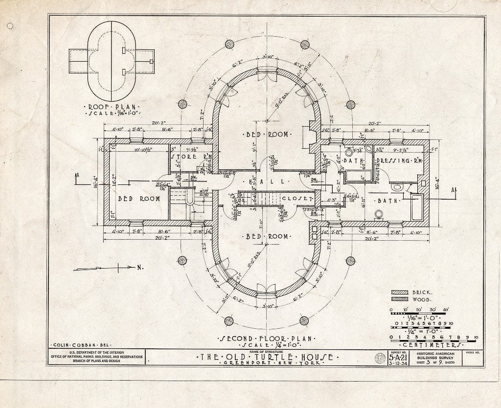 Blueprint HABS NY,11-GREPO,1- (Sheet 3 of 9) - Old Turtle House, Post Road, Greenport Center, Columbia County, NY