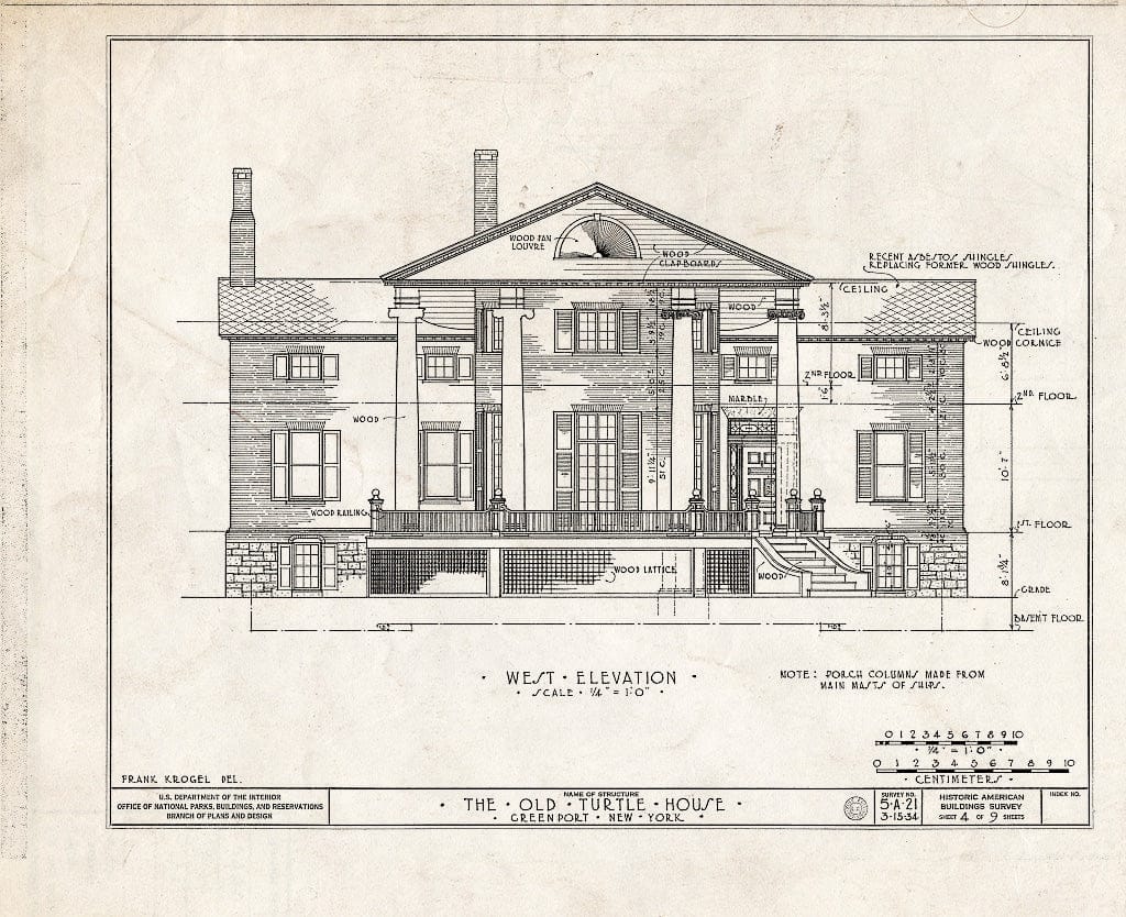 Blueprint HABS NY,11-GREPO,1- (Sheet 4 of 9) - Old Turtle House, Post Road, Greenport Center, Columbia County, NY