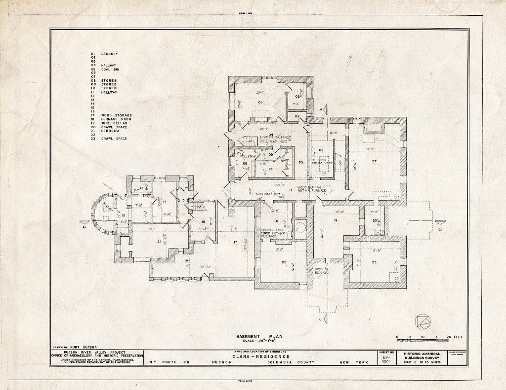 Blueprint HABS NY,11-HUD,1- (Sheet 2 of 15) - Olana, State Route 9G, Hudson, Columbia County, NY